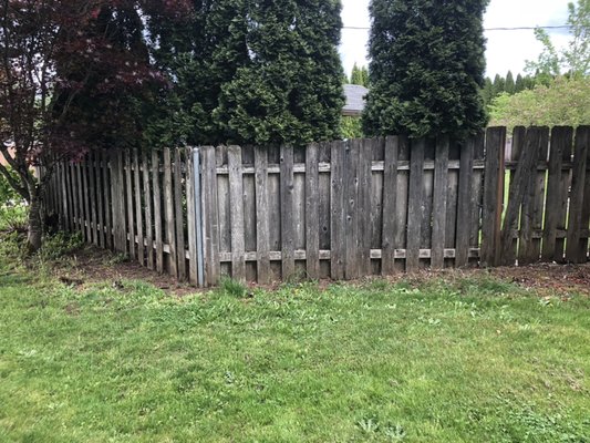 Good neighbor fence - 5 foot tall good neighbor fence torn out and replaced.