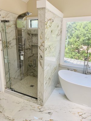 Bathroom Remodel - We added a touch of luxury with this complete bathroom renovation, the client was amazing & she gave us total control over the design concepts. She loves the final product!