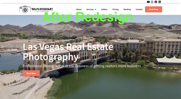 Website Redesign - Brian Rodriguez Photography - This Real Estate Photographer came to us looking to refresh their website. They had created their own website with a DIY (do-it-yourself) service but were unhappy with the design and lack of features. We worked hard to listen to the client's vision and ensured they were happy with their project before delivery. The result? They love their new website design, professionalism and range of features that make booking their services easy for their clients. Website Redesign - Brian Rodriguez Photography - This Real Estate Photographer came to us looking to refresh their website. They had created their own website with a DIY (do-it-yourself) service but were unhappy with the design and lack of features. We worked hard to listen to the client's vision and ensured they were happy with their project before delivery. The result? They love their new website design, professionalism and range of features that make booking their services easy for their clients.