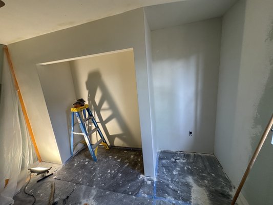 Closet conversion - This was a small renovation to make better use of the space. Before we had a wall to wall closet with dead space inside. We reduced the space to provide a desk area for the clients daughter and a 6’ closet area.