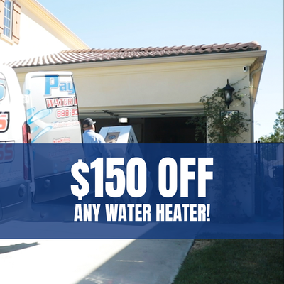 $150 OFF Any Water Heater - Get hot water in hours, not days! $150 OFF Any Water Heater - Get hot water in hours, not days!