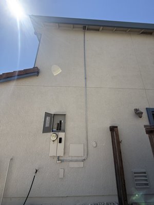Full Range Circuit Install from Panel to Kitchen - Installed a brand-new dedicated range circuit from the main panel to the kitchen, routed cleanly through exterior conduit and attic space. Added new breaker, wiring, and heavy-duty outlet—all code-compliant, tested, and ready to safely power a modern electric stove. Full Range Circuit Install from Panel to Kitchen - Installed a brand-new dedicated range circuit from the main panel to the kitchen, routed cleanly through exterior conduit and attic space. Added new breaker, wiring, and heavy-duty outlet—all code-compliant, tested, and ready to safely power a modern electric stove.
