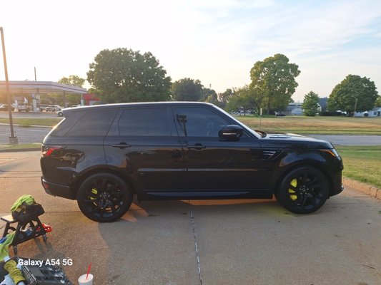 Mobile Detail Services- Rover Range Sport - 2018 Range Rover Sport. Here, I was hired for exterior only. Did the big ceramic pkg on this bad boy!! Used aggressive soap to remove all previous wax and sealants, iron remover, clay bar, full vehicle paint correction and 10yr ceramic with 2nd coat after 48hrs. Client also had me recondition the wheels, paint the calipers and rotate the tires. Duke was extremely satisfied and has now hired me to do his other vehicles and the inside of this one. Mobile Detail Services- Rover Range Sport - 2018 Range Rover Sport. Here, I was hired for exterior only. Did the big ceramic pkg on this bad boy!! Used aggressive soap to remove all previous wax and sealants, iron remover, clay bar, full vehicle paint correction and 10yr ceramic with 2nd coat after 48hrs. Client also had me recondition the wheels, paint the calipers and rotate the tires. Duke was extremely satisfied and has now hired me to do his other vehicles and the inside of this one.