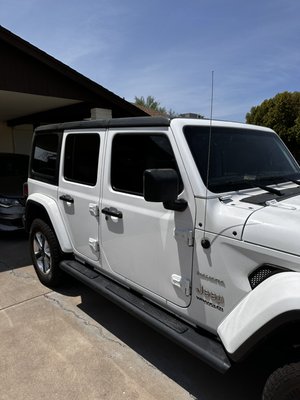 2017 Jeep wrangler - Customer was looking for the maximum heat rejection but they didn’t want dark film. So we ended up doing 20% ceramic film all around.