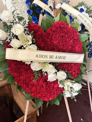 3 piece funeral flowers - Family came in looking for a way to express there love and say goodbye for one last time. we were able to help them out with theses 3 pieces