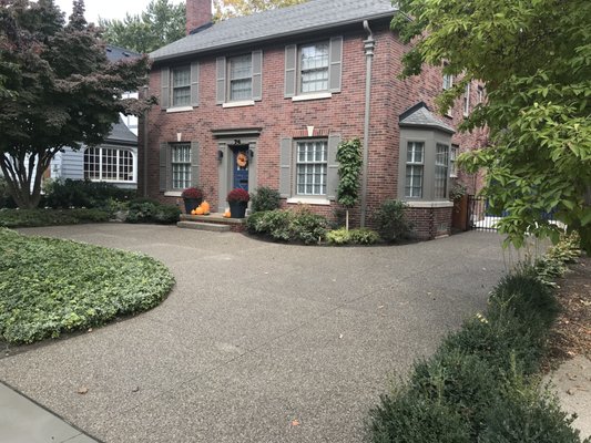 Concrete and Masonry - Exposed aggregate driveway and front porch remodel. Concrete and Masonry - Exposed aggregate driveway and front porch remodel.