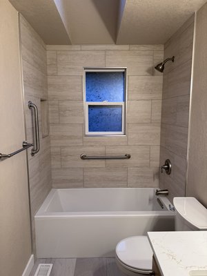 Hallway Bathroom Remodel - Hallway bathroom remodel. Everything was touched. Hallway Bathroom Remodel - Hallway bathroom remodel. Everything was touched.