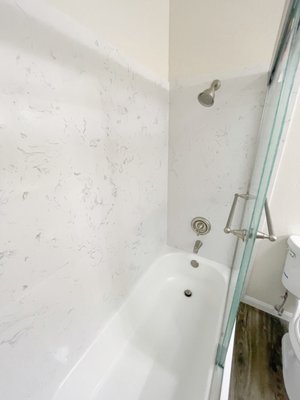 Basic Bathroom Remodel - This remodel was done on an old bathroom that was in bad shape and in urgent need of replacing. The bathtub walls and plumbing were falling apart. We completed a full bathroom renovation replacing all amenities.