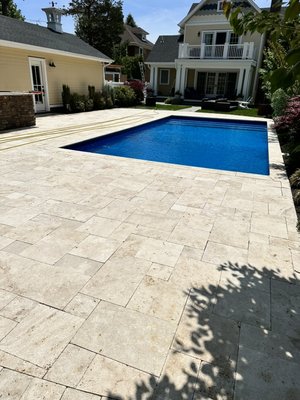 Bringing Back the beauty of the natural travertine pavers - Are you tired of dull and grimy outdoor surfaces? Say goodbye to dirt, moss, and stains with our premium travertine power wash cleaning service! Watch as we unveil the hidden beauty of your travertine floors, patios, and walls, leaving them looking fresh, vibrant, and brand new!