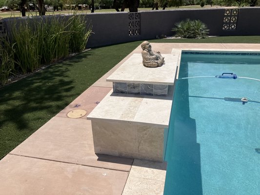 Installed a brand new fountain for the swimming pool which has LED lights. Perfect party addition. - Looking to install a new fountain. We have many different options available .  Installed a brand new fountain for the swimming pool which has LED lights. Perfect party addition. - Looking to install a new fountain. We have many different options available . 
