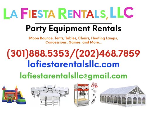 La Fiesta Rentals - We offer a wide range of party supplies and equipment, including bounce houses, inflatable slides, tables, chairs, tents, and more. Whether it’s a birthday bash, corporate event, or a special celebration, we’ve got you covered with top-notch rentals that create memorable experiences for your guests. Our dedicated team ensures seamless setup and pickup, leaving you with more time to enjoy the party. Let us help you transform any occasion into an unforgettable extravaganza! La Fiesta Rentals - We offer a wide range of party supplies and equipment, including bounce houses, inflatable slides, tables, chairs, tents, and more. Whether it’s a birthday bash, corporate event, or a special celebration, we’ve got you covered with top-notch rentals that create memorable experiences for your guests. Our dedicated team ensures seamless setup and pickup, leaving you with more time to enjoy the party. Let us help you transform any occasion into an unforgettable extravaganza!