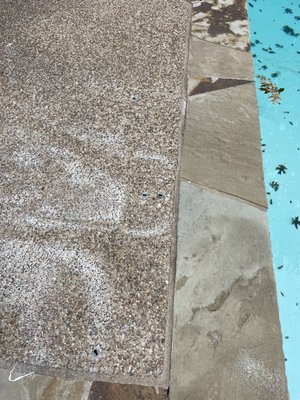 Deck-o-seal replacement - Over time your pools mastic deteriorates due to being exposed to the elements. These openings cause water/debris to get in between the pools deck and pools shell, this could cause damage to the pool deck/structure of the pool. We remove your old mastic and apply a new application sealing up the joints around the pool/spa Deck-o-seal replacement - Over time your pools mastic deteriorates due to being exposed to the elements. These openings cause water/debris to get in between the pools deck and pools shell, this could cause damage to the pool deck/structure of the pool. We remove your old mastic and apply a new application sealing up the joints around the pool/spa