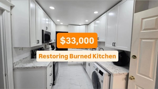 Restoring Burned Kitchen - We completely rebuilt the fire-damaged kitchen: removed all burnt materials, reinforced framing, installed new wiring, plumbing, cabinets, appliances, and finishes with a modern design.

The main challenge was removing all fire-damaged materials safely while preserving structural integrity. Smoke and heat had affected hidden areas, requiring deep cleaning, full rewiring, and precise reconstruction to meet modern codes and restore both function and beauty.