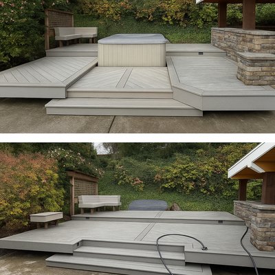 Deck repair - We removed the old hot tub, rebuilt the damaged framing, leveled the entire structure, and installed brand-new Trex decking for a clean, modern, and long-lasting finish.
Whether it’s a deck restoration, framing repair, or a full replacement, our team delivers precise craftsmanship and top-quality materials — every time. Deck repair - We removed the old hot tub, rebuilt the damaged framing, leveled the entire structure, and installed brand-new Trex decking for a clean, modern, and long-lasting finish.
Whether it’s a deck restoration, framing repair, or a full replacement, our team delivers precise craftsmanship and top-quality materials — every time.