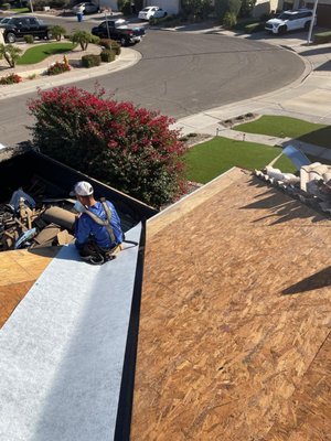 Tile Roof Replacement and New Patio Cover - This home required a new patio cover to be built along with a full roof replacement. We installed our High Temperature Self Adhering underlayment which has a 30 Year Warranty!
