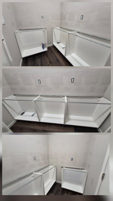 Countertop installation and tile backsplash installation - This is a project for my client in Lake Stevens. The client installed the cabinets. My task was to install three countertops, custom-fit them to size, and install a ceramic tile backsplash