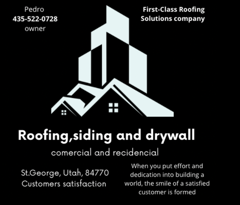 Commercial and Residential Roofing - About Us:
First Class Roofing Solutions is your trusted roofing partner in St. George, UT. With years of experience serving residential, commercial, and HOA clients, we provide exceptional craftsmanship, honest communication, and reliable service. Whether it’s a small repair or a full roof replacement, our team is dedicated to protecting your property with high-quality materials and top-tier expertise.
Our Services
Residential Roofing: New roofs, re-roofing, leak repair, shingle replacement, inspections
Commercial Roofing: Flat roofing, maintenance, waterproofing, repair, full replacements
Emergency Roof Repairs: Fast response to storm or leak damage
Roof Inspections: Pre-purchase, regular maintenance, and insurance documentation
Gutter Installation & Repair: Complete protection for your home or building
Roof Coatings: Enhance durability & weather-proof your investment
Project Highlights
1. Full Roof Replacement – Family Home in St. George
Seamless tear-off and new shingle installation, improving energy efficiency and curb appeal.
2. Tile Roof Repair – Residential
Restored broken tiles and sealed valleys to prevent water intrusion, extending roof life.
3. Commercial Flat Roof Renovation – Retail Center
Installed TPO membrane system for long-lasting, low-maintenance commercial protection.
4. Roof Leak Emergency – Storm Damage Repair
Prompt water damage assessment and repair to keep the homeowner safe and dry.
5. Metal Roof Installation – Modern Farmhouse
Installed a durable standing seam metal roof for beauty and weather resistance.
6. Roof Inspection – Home Sale
Thorough inspection report provided for a buyer’s peace of mind.
7. Gutter System Upgrade
New seamless gutters added to a multi-story home, improving drainage and reducing maintenance.
Why Choose Us?
Licensed & Insured
Local, family-owned business
Honest pricing and free estimates
Superior materials & clean-up standards
5-star customer reputation
Contact us today to schedule your free roofing estimate and see why St. George trusts First Class Roofing Solutions for quality and peace of mind! Commercial and Residential Roofing - About Us:
First Class Roofing Solutions is your trusted roofing partner in St. George, UT. With years of experience serving residential, commercial, and HOA clients, we provide exceptional craftsmanship, honest communication, and reliable service. Whether it’s a small repair or a full roof replacement, our team is dedicated to protecting your property with high-quality materials and top-tier expertise.
Our Services
Residential Roofing: New roofs, re-roofing, leak repair, shingle replacement, inspections
Commercial Roofing: Flat roofing, maintenance, waterproofing, repair, full replacements
Emergency Roof Repairs: Fast response to storm or leak damage
Roof Inspections: Pre-purchase, regular maintenance, and insurance documentation
Gutter Installation & Repair: Complete protection for your home or building
Roof Coatings: Enhance durability & weather-proof your investment
Project Highlights
1. Full Roof Replacement – Family Home in St. George
Seamless tear-off and new shingle installation, improving energy efficiency and curb appeal.
2. Tile Roof Repair – Residential
Restored broken tiles and sealed valleys to prevent water intrusion, extending roof life.
3. Commercial Flat Roof Renovation – Retail Center
Installed TPO membrane system for long-lasting, low-maintenance commercial protection.
4. Roof Leak Emergency – Storm Damage Repair
Prompt water damage assessment and repair to keep the homeowner safe and dry.
5. Metal Roof Installation – Modern Farmhouse
Installed a durable standing seam metal roof for beauty and weather resistance.
6. Roof Inspection – Home Sale
Thorough inspection report provided for a buyer’s peace of mind.
7. Gutter System Upgrade
New seamless gutters added to a multi-story home, improving drainage and reducing maintenance.
Why Choose Us?
Licensed & Insured
Local, family-owned business
Honest pricing and free estimates
Superior materials & clean-up standards
5-star customer reputation
Contact us today to schedule your free roofing estimate and see why St. George trusts First Class Roofing Solutions for quality and peace of mind!
