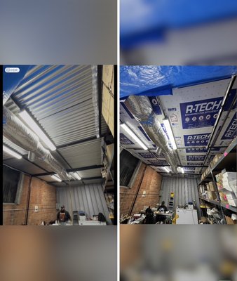 R-TECH Thermal Barrier Upgrade - Insulated the interior side of the roof using R-Tech panels to help reduce indoor temperatures and improve energy efficiency. The panels were securely installed to create a clean, reflective barrier against heat. This upgrade makes the space noticeably cooler and more comfortable, especially during hot days. R-TECH Thermal Barrier Upgrade - Insulated the interior side of the roof using R-Tech panels to help reduce indoor temperatures and improve energy efficiency. The panels were securely installed to create a clean, reflective barrier against heat. This upgrade makes the space noticeably cooler and more comfortable, especially during hot days.