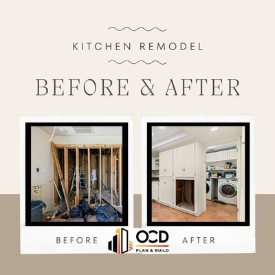 OCD Plan and Build Inc. Before and After Projects 2026 - Every project tells a story of transformation. From outdated spaces to beautifully finished results, our 2026 before-and-after projects showcase the quality, craftsmanship, and attention to detail that define our work. Whether it's a kitchen remodel, bathroom upgrade, home addition, ADU, or complete home renovation, OCD Plan & Build Inc. is committed to bringing our clients' vision to life with exceptional results from start to finish.