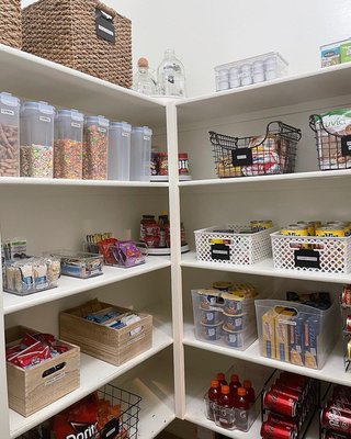 Kitchen Pantry - Goodyear, AZ - This kitchen pantry contained about 40%-50% of expired and old food. It is common that families are too busy to purge old food prior to purchasing more. In cases such as these, for any space, I set up a junk/donation removal which is included in my estimates. I checked on this client several months later and her pantry is still organized and in order, even with 3 little ones running around! Kitchen Pantry - Goodyear, AZ - This kitchen pantry contained about 40%-50% of expired and old food. It is common that families are too busy to purge old food prior to purchasing more. In cases such as these, for any space, I set up a junk/donation removal which is included in my estimates. I checked on this client several months later and her pantry is still organized and in order, even with 3 little ones running around!