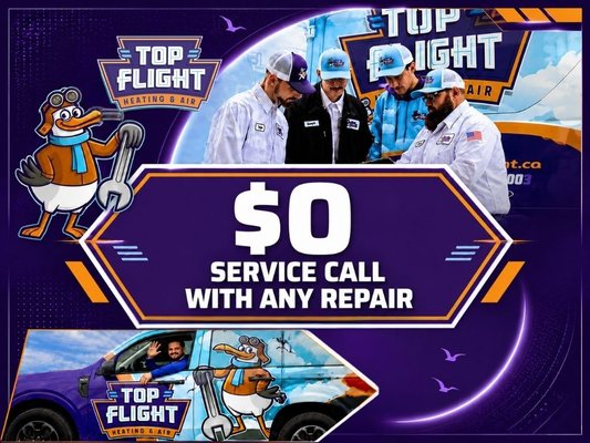 $0 Service Call With Any Repair - Terms may apply. Call for more details.