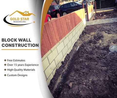Strong Block Wall Build - Block wall construction project completed to improve both security and curb appeal. Our team installed a durable concrete block wall with a wood privacy fence extension, creating a strong and long-lasting boundary for the property. Built with precision and high-quality materials, this wall provides added privacy, structural strength, and a clean modern look for the exterior space.