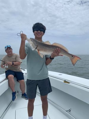 Jetty fishing excursion - This is our most popular trip for families. Just a short boat ride to the fishing grounds usually filled with seagulls and dolphins. We fish for trout, redfish, sheepshead, black drum, spanish mackerel, and sharks. We offer 4,5, or 6 hour excursions in the morning or afternoon. Jetty fishing excursion - This is our most popular trip for families. Just a short boat ride to the fishing grounds usually filled with seagulls and dolphins. We fish for trout, redfish, sheepshead, black drum, spanish mackerel, and sharks. We offer 4,5, or 6 hour excursions in the morning or afternoon.