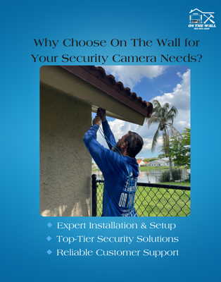 CCTV Sales & Installation – Protect What Matters Most - At On The Wall Home Entertainment and Security Services, we specialize in professional CCTV sales and installation for homes, businesses, and commercial properties. Whether you're looking to deter intruders, monitor your property remotely, or enhance overall safety, we deliver reliable surveillance solutions tailored to your needs.

🔒 High-Definition Cameras (Indoor/Outdoor)
📱 Remote Viewing via Smartphone or Tablet
⚡ Clean, Professional Installation
🏠 Residential & Commercial Service
✅ Licensed & Experienced Technicians

We proudly install trusted brands like Hikvision, Dahua, and Lorex—known for their durability, crystal-clear video, and user-friendly remote access features. From basic home setups to advanced multi-camera systems, we’ve got the perfect solution to keep your property secure 24/7.

🌐 Visit us at www.onthewallsfl.com
Call now for a free security consultation and quote
📞 +1 954-464-3564
Protect your property. Trust the pros. Go on the Wall.