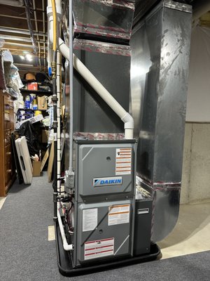 Furnace, heat pump and Ac replacement - Replaced an existing heat pump with propane furnace back up as well as original heat pump system with new Daikin Fit equipment. This homeowner took advantage of Daikin instant $1250 rebate per system saving a total of $2500 on this system installation. These systems are high efficiency to save thousands on utility expenses backed by a 12 year Daikin parts warranty. These outdoor units are side discharge for a space saving design using inverter technology to provide optimum consistent comfort levels in your home. Thanks to the Brocato family for trusting us with your hvac needs. Furnace, heat pump and Ac replacement - Replaced an existing heat pump with propane furnace back up as well as original heat pump system with new Daikin Fit equipment. This homeowner took advantage of Daikin instant $1250 rebate per system saving a total of $2500 on this system installation. These systems are high efficiency to save thousands on utility expenses backed by a 12 year Daikin parts warranty. These outdoor units are side discharge for a space saving design using inverter technology to provide optimum consistent comfort levels in your home. Thanks to the Brocato family for trusting us with your hvac needs.
