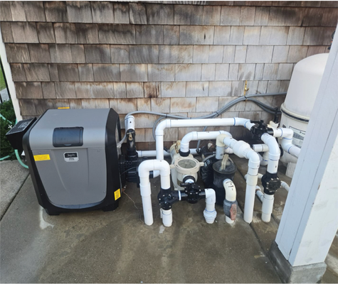 Heater Replacement April 2025 - The Teledyne Laars heater was rusted out internally and not repairable. A Jandy JXI 400 Natural Gas Heater with Versa Flo was installed in it's place. When the pump is in filtration mode, the Versa Flo Technology enables most of the water to bypass the heater. This feature provides less restricted flow
greatly exstends the life of the heaters heat exchanger. Heater Replacement April 2025 - The Teledyne Laars heater was rusted out internally and not repairable. A Jandy JXI 400 Natural Gas Heater with Versa Flo was installed in it's place. When the pump is in filtration mode, the Versa Flo Technology enables most of the water to bypass the heater. This feature provides less restricted flow
greatly exstends the life of the heaters heat exchanger.