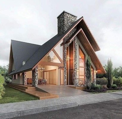 Full House Design - This beautiful one-story house with a garage is designed for the comfortable accommodation of a family of three or four people. It combines the advantages of classical architecture and modern decoration, having an elegant appearance and a practical organization of the interior space.
The residential part of the building is conditionally divided into dining and sleeping areas. The first one includes a spacious living room, combined with a modern dining room and kitchen. This room has a separate exit to a small covered terrace at the back of the cottage.
In the sleeping area, located in the left half of the house, there are two comfortable bedrooms, an office bedroom, a restroom with a shower, and a bathroom.
In the right part of the cottage, the architects placed a garage for one car and a room for installing boiler equipment, which can also be used as a garage workshop.
The "zest" of this house is given by large windows, which not only visually expand the interior space but also give the structure a more modern and original look. Full House Design - This beautiful one-story house with a garage is designed for the comfortable accommodation of a family of three or four people. It combines the advantages of classical architecture and modern decoration, having an elegant appearance and a practical organization of the interior space.
The residential part of the building is conditionally divided into dining and sleeping areas. The first one includes a spacious living room, combined with a modern dining room and kitchen. This room has a separate exit to a small covered terrace at the back of the cottage.
In the sleeping area, located in the left half of the house, there are two comfortable bedrooms, an office bedroom, a restroom with a shower, and a bathroom.
In the right part of the cottage, the architects placed a garage for one car and a room for installing boiler equipment, which can also be used as a garage workshop.
The "zest" of this house is given by large windows, which not only visually expand the interior space but also give the structure a more modern and original look.