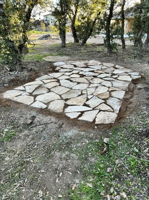 This was a new rock patio we build for a client in Lakeway! - This was a new rock patio from scratch! Put rebar and concrete under the patio to make it nice and strong! Project was in Lakeway! This was a new rock patio we build for a client in Lakeway! - This was a new rock patio from scratch! Put rebar and concrete under the patio to make it nice and strong! Project was in Lakeway!