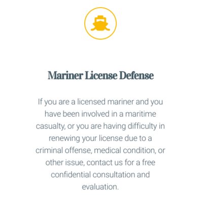 Mariner License Defense - The Best Injury Law in Pearland, TX.