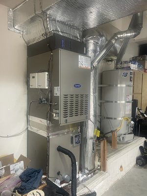 Carrier Heat Pump and Gas furnace for emergency heat - Home owner decided to have hybrid system for gas furnace as a backup Carrier Heat Pump and Gas furnace for emergency heat - Home owner decided to have hybrid system for gas furnace as a backup