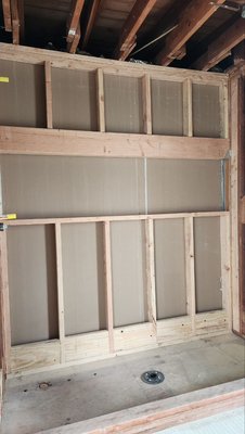 Bathroom Wall Framing & Subfloor Replacement - We replaced a rotten subfloor, repaired floor joists in the crawl space, and built new framing for bathroom walls. Strong, clean, and ready for the next stage of remodeling.