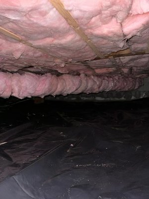 Crawlspace Project in Camas, WA - Crawlspace insulation install, metal duct wrapping, and vapor barrier replacement