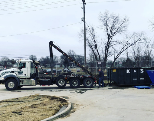 Commercial Construction & Waste Cleanup - At K&S Rolloff, we offer competitive prices on all our waste removal services. If you are a business needing to haul off waste or debris from new construction, remodels or storm damage, we’ve got rolloff containers for just the job. As always, every job is completed with your goals and objectives in mind. We want you to be completely satisfied with the work we do!

We are members of USG, a green building organization. To learn more, you can visit www.usg.com. At K&S Rolloff, we are also a LEED compliant waste and recycling removal business.

At K&S Rolloff, we do it all when it comes to hauling off your waste removal, including:
Rolloff Containers, 10-40 Yards
Commercial Construction Cleanup
Brush Removal
Commercial Roof Removal
Storm Damage Cleanup
Compactor Services
Demolition Cleanup
Clean Fill (Concrete, Dirt)
Concrete Washout

Call us today for an estimate: 812-333-0400!