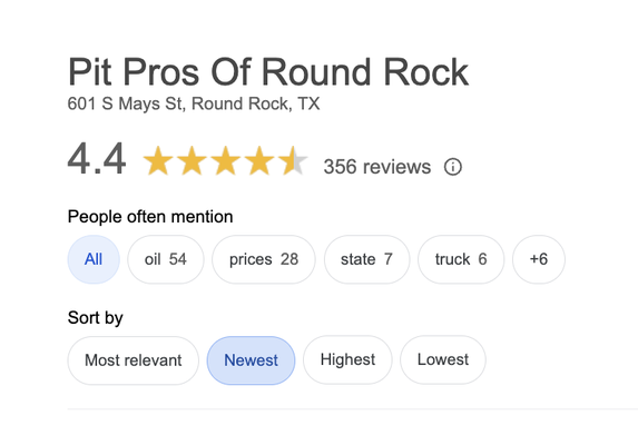 Reviews | References | Testimonials - Thank you for considering Pit Pros of Round Rock for your service. We appreciate your understanding as we continue to grow our Yelp reviews organically. In the meantime checkout what others have said about service on Google.
