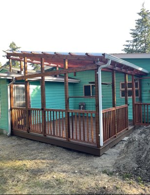 Deck and Pergola build Kent - Melody and Olivia wanted to build an outdoor sanctuary for their cats and boy did it turn out nice.