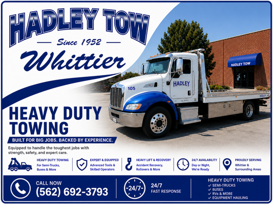 Heavy-Duty Towing - Heavy-duty towing and recovery for semi-trucks, tractor-trailers, buses, motorhomes, construction equipment, and commercial vehicles. Expert heavy recovery, accident response, equipment transport, and emergency towing available 24/7. Heavy-Duty Towing - Heavy-duty towing and recovery for semi-trucks, tractor-trailers, buses, motorhomes, construction equipment, and commercial vehicles. Expert heavy recovery, accident response, equipment transport, and emergency towing available 24/7.