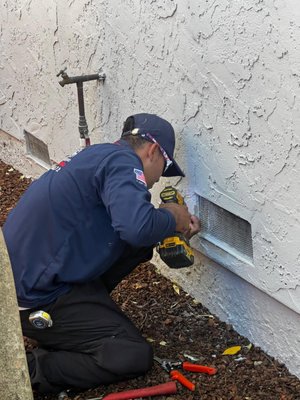 Rodent Proofing - Rodent proofing is a specialized service designed to prevent and stop rodents from entering homes and businesses through a complete process of inspection, repair, and sealing. Unlike standard pest control, this service focuses on long-term prevention by eliminating every potential access point rodents may use to invade a property.
The process begins with a thorough inspection, identifying vulnerabilities such as cracks in foundations, gaps around doors, vents, rooflines, and utility penetrations. Once all entry points are located, our technicians apply durable, professional-grade materials like galvanized mesh, cement, and protective barriers to ensure rodents cannot chew or force their way back inside.
This service not only removes existing infestations but also provides lasting protection against property damage, contamination, and health risks. With rodent proofing, clients gain the peace of mind of a secure, hygienic, and pest-free environment. Rodent Proofing - Rodent proofing is a specialized service designed to prevent and stop rodents from entering homes and businesses through a complete process of inspection, repair, and sealing. Unlike standard pest control, this service focuses on long-term prevention by eliminating every potential access point rodents may use to invade a property.
The process begins with a thorough inspection, identifying vulnerabilities such as cracks in foundations, gaps around doors, vents, rooflines, and utility penetrations. Once all entry points are located, our technicians apply durable, professional-grade materials like galvanized mesh, cement, and protective barriers to ensure rodents cannot chew or force their way back inside.
This service not only removes existing infestations but also provides lasting protection against property damage, contamination, and health risks. With rodent proofing, clients gain the peace of mind of a secure, hygienic, and pest-free environment.