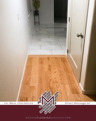Solid Hardwood Floor Installation - The customer wanted to renovate the house and to brighten up the rooms so their home could have a more contemporary appearance. We removed the existing floor and prepped the subfloor for the installation. After the moisture barrier underlayment was installed, we proceeded to install solid hardwood flooring using the nail-down method. We used full tread pieces and risers for the stairs. The new hardwood floor brightened up the interior and made the home look amazing.
Contact us today! And schedule a free in-home assessment and have us bring your vision for your flooring into reality! Solid Hardwood Floor Installation - The customer wanted to renovate the house and to brighten up the rooms so their home could have a more contemporary appearance. We removed the existing floor and prepped the subfloor for the installation. After the moisture barrier underlayment was installed, we proceeded to install solid hardwood flooring using the nail-down method. We used full tread pieces and risers for the stairs. The new hardwood floor brightened up the interior and made the home look amazing.
Contact us today! And schedule a free in-home assessment and have us bring your vision for your flooring into reality!