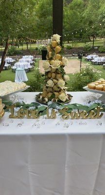 Lozano Wedding - Wedding dessert table for 250 guests.