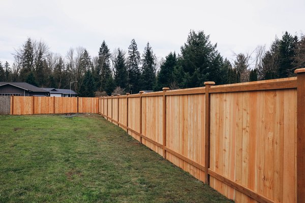 Estate style cedar fence! - This particular fence is an estate style fence with western red cedar boards, pressure treated framing and jumbo posts! Yet simple but beautiful!