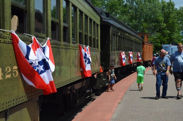 Stars and Stripes Special July 4-6 - A Tribute to America
Train Departures at 11:00AM, 1:00PM and 3:00PM daily July 4th through the 6th.
Come celebrate America’s independence at Mid-Continent Railway Museum with our Stars and Stripes Special weekend. What better way to celebrate America than to explore the history of the railroads that helped shape the nation. The train will be specially decorated in red, white and blue for the occasion. The weekend will also feature:
Free coach class train ride tickets for veterans and military personnel.
Free snow cone to all train ticket holders.
$5 guided tours of Mid-Continent’s Machine Shop and Engine House will also be available July 4-6 at 12:00 PM and 2:00 PM. These walking tours will be an hour long. Start the tour by seeing the fully functional vintage machines that help to restore and keep our fleet in service. Then, step back in time into our engine house and see the components of a steam engine that is under restoration. This is a one-of-a-kind experience that has never been offered before. Don’t miss out on this unique opportunity. Stars and Stripes Special July 4-6 - A Tribute to America
Train Departures at 11:00AM, 1:00PM and 3:00PM daily July 4th through the 6th.
Come celebrate America’s independence at Mid-Continent Railway Museum with our Stars and Stripes Special weekend. What better way to celebrate America than to explore the history of the railroads that helped shape the nation. The train will be specially decorated in red, white and blue for the occasion. The weekend will also feature:
Free coach class train ride tickets for veterans and military personnel.
Free snow cone to all train ticket holders.
$5 guided tours of Mid-Continent’s Machine Shop and Engine House will also be available July 4-6 at 12:00 PM and 2:00 PM. These walking tours will be an hour long. Start the tour by seeing the fully functional vintage machines that help to restore and keep our fleet in service. Then, step back in time into our engine house and see the components of a steam engine that is under restoration. This is a one-of-a-kind experience that has never been offered before. Don’t miss out on this unique opportunity.