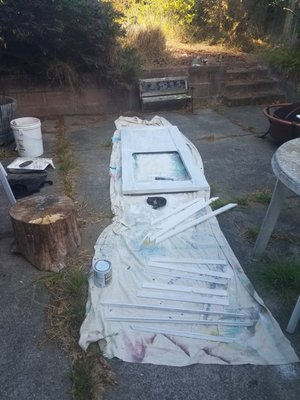 Back door - I took a door and modified it and install it. Back door - I took a door and modified it and install it.