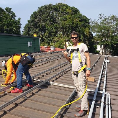 MANA FOODS PV-revamp 2021-2023 - In 2021 we were contracted by MANA Foods in Paia to revamp their existing NEM pv. We installed a total of 380x 400W panels and increased their capacity from 66kW to 116kW thus bringing down their electric bill significantly. MANA FOODS PV-revamp 2021-2023 - In 2021 we were contracted by MANA Foods in Paia to revamp their existing NEM pv. We installed a total of 380x 400W panels and increased their capacity from 66kW to 116kW thus bringing down their electric bill significantly.