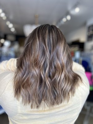 Balayage - This hair needed some life! Our stylist went in and did a bright balayage and trim to freshen the ends and completely transformed this clients hair!