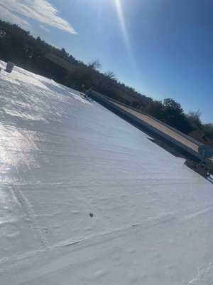 Roof coating - This is a roof coating project what I did here was seal every seam every crack and penetration on the roof and coat it with industrial silicone to water proof it works amazingly well!