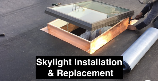 Skylight Installation & Replacement - Firestone white granulated roof with traditional skylight, Skylight Repair, Skylight Installation Skylight Installation & Replacement - Firestone white granulated roof with traditional skylight, Skylight Repair, Skylight Installation